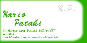 mario pataki business card
